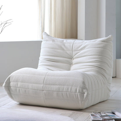 Modern Togo Sofa Bean Bag,Foam Lazy Sofa Single Seat, Small Space, Beige