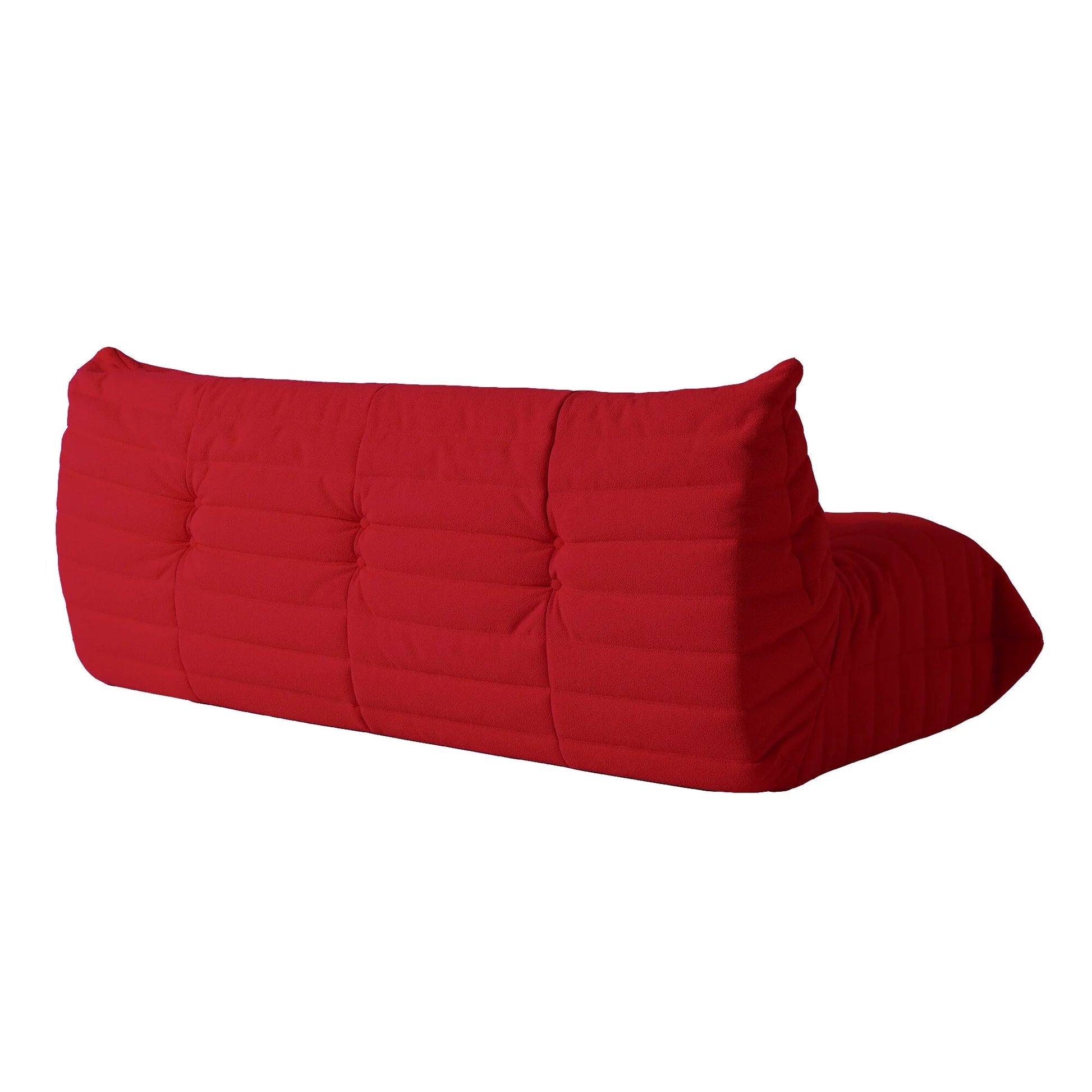 Magic Home Modern Sectional Sofa Togo Sofa Lazy Sofa Foam Couch Floor Sofa for Bedroom,Living Room,Apartment and Small Space,Three Seat Sofa,Red